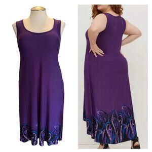 Purple Sleeveless Dress with Artistic Hem